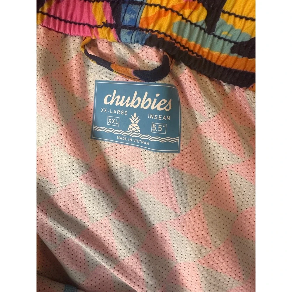Chubbies The Exploding Nachos Mens XXL Swim Trunks 5.5 Inseam 2-in-1 Liner Neon